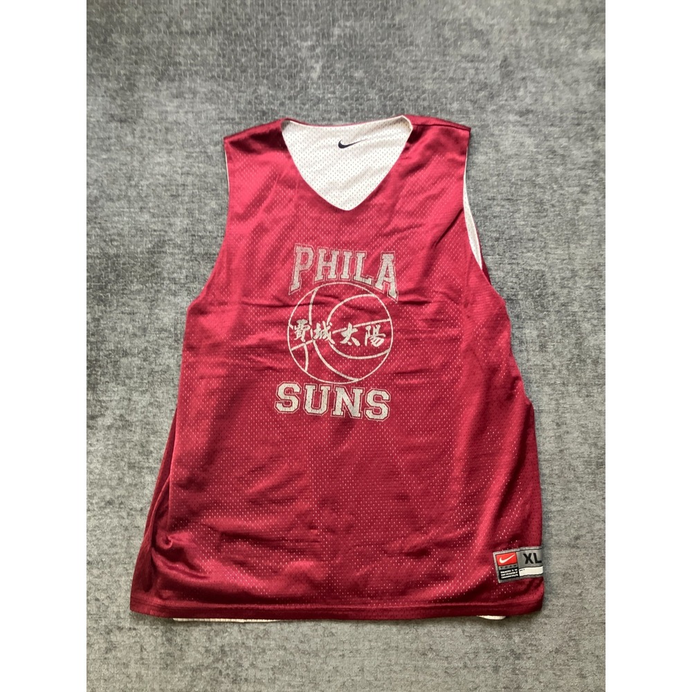 Philadelphia 76ers Suns Jersey Mens XL Maroon Nike NBA Basketball Mesh Athletic